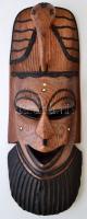 2 db fából készült afrikai törzsi maszk, különböző méretben