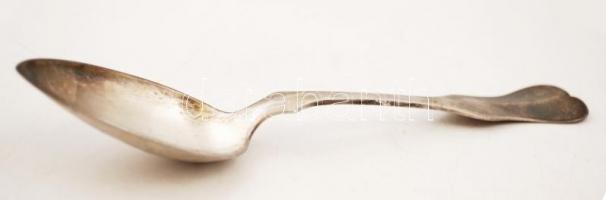 Ezüst (Ag.) leveses kanál (6db), monogrammal, jelzett, mesterjeggyel, h:21 cm, nettó: 428 g