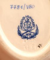 Herendi Viktória óvális tálka, kézzel festett, jelzett, hibátlan,  9,5×7,5 cm