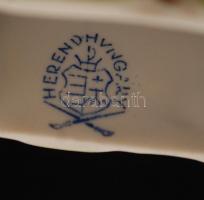 Herendi Viktória mintás gyufatartó, kézzel festett, jelzett, hibátlan, 6×5 cm