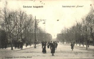 Szeged, Széchényi-téri 'Corso', kiadja Grünwald Herman (EK)