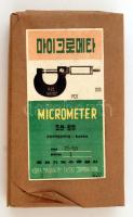 Észak-koreai mikrométer fa dobozban. Bontatlan (!)/ North Korean micrometer in wooden box, brand new