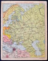 cca 1915 Oroszország háború térképe, karton, 18x14cm