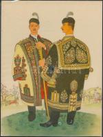 Colorvex lemezképeslap  népviseletekről, 2 db