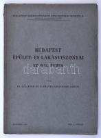 1940 Budapest Épület- és Lakásviszonyai az 1935. évben. I. rész. Kiadja Budapest Székesfőváros Statisztikai Hivatala. 144 p. Kiadói papírkötésben.