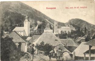 Verespatak, Rosia Montana; Katolikus, Unitárius és Református templomok / Catholic, Unitarian and Protestant churches (Rb)