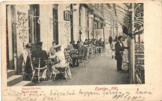 Eperjes, Presov; Berger-kávéház terasza / café terrace (EK)