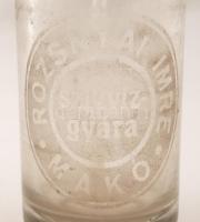 Rozsnyai Imre szikvízgyára Makó feliratú régi szódásüveg, m: 27 cm