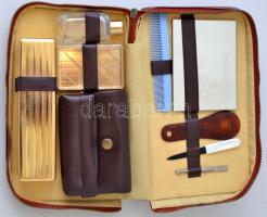Retró férfi piperetáska, jó állapotban, 25x16x5 cm