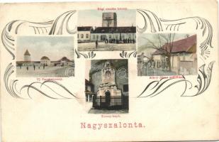 Nagyszalonta, Salonta; Új csonkatorony, Régi csonkatorony, Arany János szülőháza, Torony kapu / tower, tower gate, birth house of János Arany; Art Nouevau (EB)