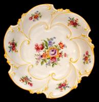 Német jelzett porcelán váza és tál, hibátlanok, matricások, m:20 cm, d:24,5 cm