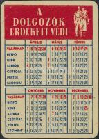 [1956] Állami Biztosító, kisméretű fém reklám kártyanaptár, 7×5 cm