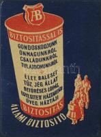 1956 Állami Biztosító, fém reklám kártyanaptár, apró kopásnyomokkal