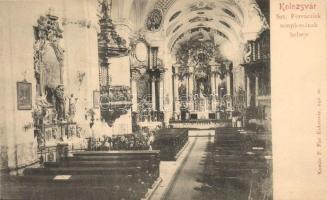 Kolozsvár, Cluj; Szent Ferenciek temploma, belső, kiadja Kováts P. fiai / church interior (EK)