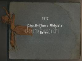 1912 Zágráb-Fiume-Abbázia-Brioni fotóalbum, nagyrészt hajó ill., kikötők, 20db fotó,8x11cm