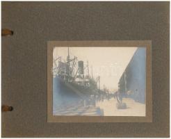 1912 Zágráb-Fiume-Abbázia-Brioni fotóalbum, nagyrészt hajó ill., kikötők, 20db fotó,8x11cm