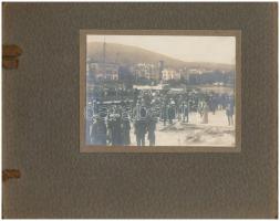 1912 Zágráb-Fiume-Abbázia-Brioni fotóalbum, nagyrészt hajó ill., kikötők, 20db fotó,8x11cm