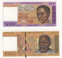 Madagaszkár 1994-95. 500F,1000F,5000F,10000F teljes sor T:I