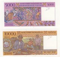 Madagaszkár 1994-95. 500F,1000F,5000F,10000F teljes sor T:I