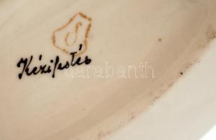 Drasche virág mintás tálka, kézzel festett, jelzett, hibátlan,   20×8 cm