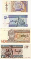 Myanmar 1990-94. 50P,1K (2klf),5K,10K,20K,50K,100K T:I