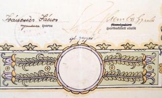 1931 Segédlevél nyomdász tanoncnak, okmánybélyeggel, (2fillér), hajtásnyommal,  36x28cm