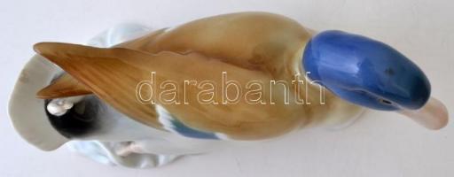 Metzler & Ortloff kacsa, kézzel festett, jelzett, hibátlan, m:8 cm, h:18 cm