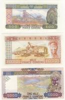 Guinea 1985. 25F,50F,100F,500F + 2006. 5000F T:I