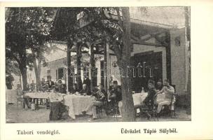 Tápiósüly, Tábori vendéglő terasza, K.u.K. katonák / Military Camp Restaurant terrace, soldiers of the Austro-Hungarian Army (EB)