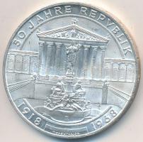 Ausztria 1968. 50Sch Ag "50 éves a Köztársaság" T:1- kis ph. Austria 1968. 50 Schilling Ag "50th Anniversary of the Republic" C:AU small edge error