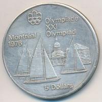 Kanada 1973. 5$ Ag "Montreali olimpia - Észak-Amerika térkép" T:2-
Canada 1973. 5 Dollars...