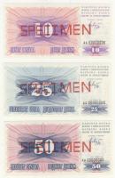Bosznia 1992. 10D,25D,50D,500D,1000D "SPECIMEN" T:I