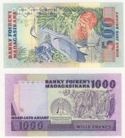 Madagaszkár 1974-88. 50R,100R,500R (2klf),1000R (2klf),10.000R összesen 7klf T:I