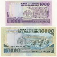 Madagaszkár 1974-88. 50R,100R,500R (2klf),1000R (2klf),10.000R összesen 7klf T:I