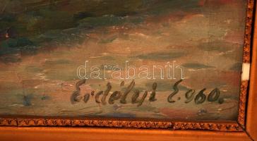 Erdélyi Etelka(1934-2010): Virágcsendélet. Olaj, vászon, jelzett, fa keretben, 69x54 cm