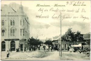 Komárom, Komárno; Baross utca, Stettler Ignácz üzlete, kiadja Spitzer Sándor / street, shop