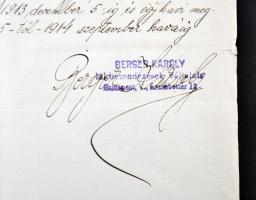 1919 Berger Károly, Budapest, modern lakberendező, kárpitos és díszítő, díszes, szecessziós fejléces...