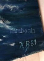 KB jelzéssel: Rotterdami kikötő. Olaj, vászon, jelzett, 44x65 cm