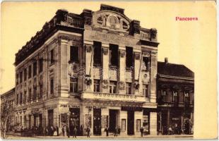 Pancsova, Pancevo; Pancsovai Népbank, Juba és Csányi vaskereskedése / bank building, shop (EK)