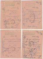 1944. 9db ív tejjegy, hátoldalukon bélyegzések, közte "Dr. Budai János községi orvos Füzesgyarm...