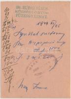1944. 9db ív tejjegy, hátoldalukon bélyegzések, közte "Dr. Budai János községi orvos Füzesgyarm...