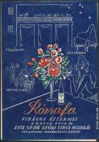 1947 Rózsafa virágos éttermei étlap, kinyithatós, 20x14cm