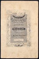 Hattyúdal. Hunyadi László czímű Operából zongorára szerzé és Brassai Samu Barátjának ajánlá Erkel Ferencz a nemzeti magyar Szinház első Karmestere. Pest, é. n. Wágner Jósef. 10 rézmetszett oldal. A kiadó papírboríték háts része hiányzik. Alul kisebb sérülés.
