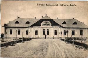 Komárom, Komárno; Földmíves-iskola, kiadja Spitzer Sándor / farming school (r)