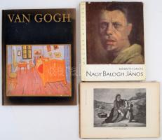 Vegyes művészeti könyvek: Van Gogh; Németh Lajos: Nagy Balogh János; A barbizoni művészek (a gerinc teljesen levált), Michel-Ange, Das Meisterwerk, illetva a Keresztény múzeum CD melléklete.