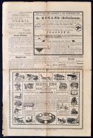 1890 Munkács, Társadalmi hetilap, hajtás mentén szakadásokkal, pp.:4, 50x33cm