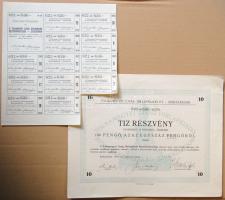 1926. "Tolna megyei Hírlapkiadó Rt" részvénye 100P-ről