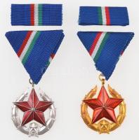 1951. "Közbiztonsági Érem" arany és ezüst fokozatai a rendőrség tagjai részére, zománcozot...