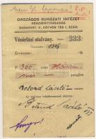 1941. "Országos Ruházati Intézet" vásárlási utalványa 300P-ről