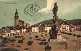 Körmöcbánya, Kremnica; Főtér, Ritter Lipót kiadása / main square, trinity (EK)